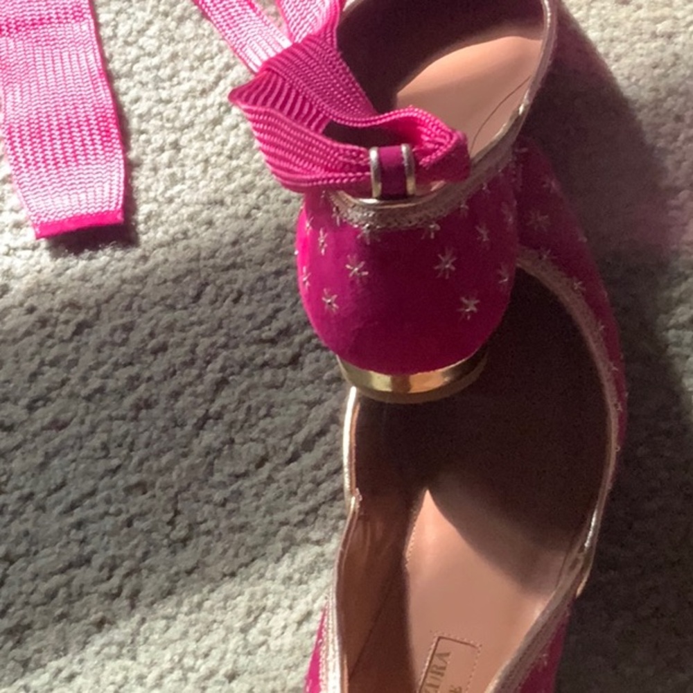 Aquazzura Pink Flats with Elegant Bow - Picture 8 of 8